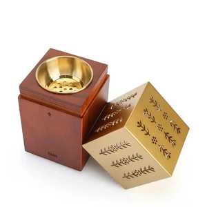 Wooden & Metal Pattern Bakhoor Wedding Religious Aromatic Fragrance Eco-Friendly Durable Wood Incense Burner <b>Stick</b> Holder - Product Image 6