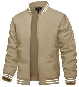 Custom Mens Coated Stand Bomber Jacket Stylish Outerwear Utility Pockets Lightweight <b>Waterproof</b> <b>Warm</b> Lining OEM Manufacturing - Product Image 6