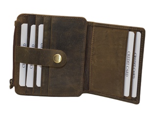 Cartera de Cuero Genuino para Hombre con Cierre de Cremallera, Múltiples Ranuras para Tarjetas, Estilo Clásico, Tarjetero - Product Image 4