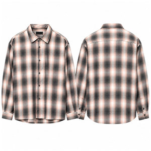 Chemise en flanelle à carreaux pour homme, manches longues, col rabattu, boutonnée, design et couleur personnalisés, style décontracté, automne. - Product Image 1