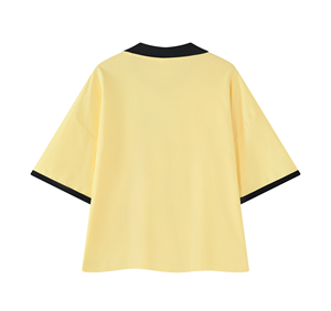 Maillot de football unisexe à col en V, manches courtes, infroissable, respirant, écologique, avec passepoil, coupe carrée, 100 % polyester - Product Image 2