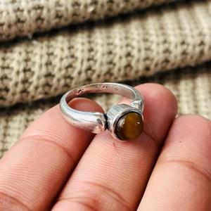 Boho Tiger Eye Brass <b>Ring</b> Silver Plated Solitaire <b>Statement</b> Womens Wholesale <b>Ring</b> - Product Image 6