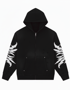 Fabricants de sweats à capuche streetwear personnalisés, sweats à capuche délavés à l'acide, sweats à capuche pour hommes avec impression sérigraphiée et strass - Product Image 5