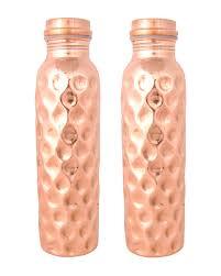 Pure <b>Copper</b> Water <b>Bottle</b> with Diamond Design Stylish Ayurvedic <b>Drinking</b> <b>Bottle</b> - Product Image 4