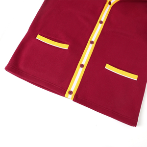 Custom Sorority & Fraternity Maroon V-Neck <b>Cardigan</b> Yellow <b>White</b> Trim Embroidered Greek Letter Fleece Men's Wear Quick Dry 2026 - Product Image 4