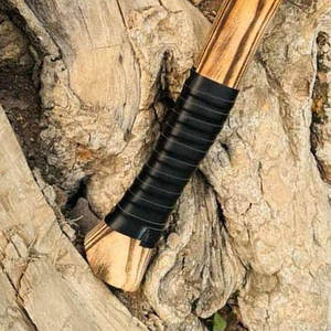 Hache viking de qualité industrielle, inspirée du style nordique, hache barbue avec manche en bois, outil décoratif pour un style intérieur rustique - Product Image 6