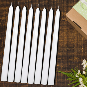 Classic White Premium Paraffin Wax Taper <b>Candles</b> Handmade Smokeless Unscented Bulk Wholesale <b>Set</b> for Christmas - Product Image 3