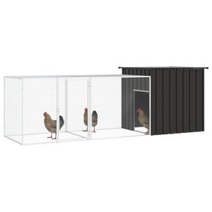 Jaula de pollo antracita 118,1 "x 35,8" x 39,4 "Recinto de animales de acero galvanizado - Product Image 2