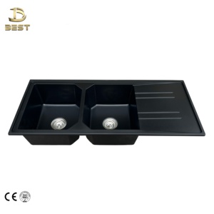 Lavabo Doble de Lujo Moderno para Baño, de Cuarzo y Mármol, 10 mm de Grosor, con Garantía de Más de 5 Años, Acabado Cepillado, Grifo Incluido - Product Image 2