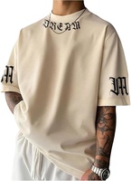 T-shirts décontractés à manches courtes pour hommes, t-shirts graphiques à lettres, col rond, coupe ample, hauts amples