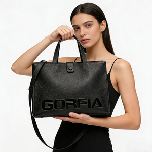 Bolso de Mano de Cuero PU Negro de Diseño de Alta Gama para Mujer, Gran Capacidad, Correa Extraíble, Exclusivo para Comercio Transfronterizo - Product Image 6