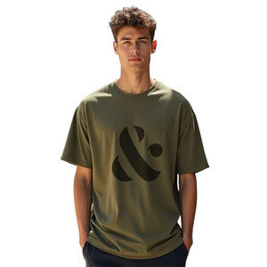 2025 été à la mode hommes surdimensionné imprimé T-Shirt tout match haut décontracté longue lettre tricoté Base grande taille 180 grammes lourd - Product Image 3