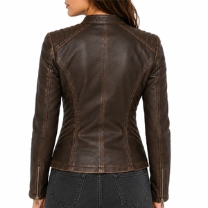 Premium Women Leather <b>Jacket</b> Stylish Durable Comfortable Classic Full Front Zipper Closure <b>Zip</b> <b>Up</b> <b>Jacket</b> Slim Fit <b>Jacket</b> - Product Image 2