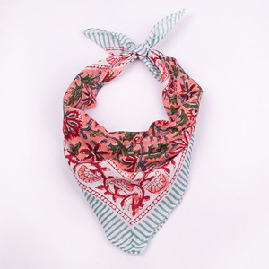Bandana carrée en coton imprimée à la main style bohème vintage, teinture naturelle, multifonctionnelle, foulard tendance pour cowgirl - Product Image 6