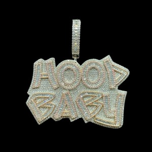 Collar con Colgante de Aro con Circonitas Cúbicas Pavé, Chapado en Oro de 18K, Estilo Hiphop Unisex, Cadena de Caja, Uso Diario - Product Image 1