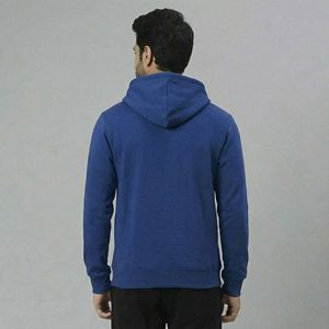 Sweat à capuche pour homme bleu roi, avec poche kangourou, en polaire décontracté, personnalisable avec logo, streetwear - Product Image 5