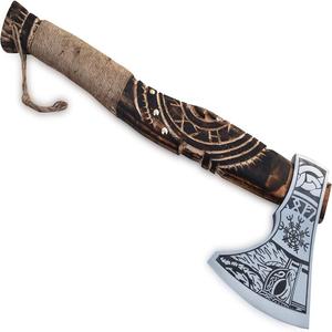 Tomahawks en acier au carbone de qualité industrielle, fabriqués à la main, avec manche en bois de rose et étui en cuir, garantie à vie, best-seller d'Amazon - Product Image 6