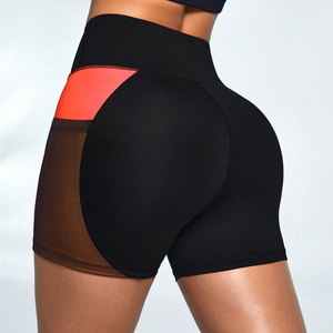 Shorts de yoga pour femmes, été, sport, décontractés, taille haute, côtelés, ajustés, en coton, séchage rapide, respirants, haute qualité - Product Image 1