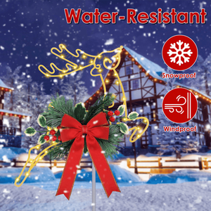 Luces Decorativas de Reno de 9.84 Pies con 30 LED, Funcionan con Batería, Metálicas, Impermeables, para Jardín Exterior, Luces Navideñas - Product Image 1