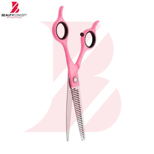 กรรไกรซอยผมดีไซน์บางเฉียบ ด้ามจับพลาสติกสีชมพู สำหรับช่างตัดผมมืออาชีพ  ใบมีดสแตนเลส อุปกรณ์ทำผม - Product Image 5