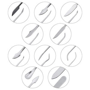 Kit de 7 outils de sculpture sur cire en acier inoxydable pour dentisterie, avec instruments chirurgicaux et dentaires - Product Image 2