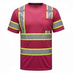Unisex Quick Dry Breathable <b>Waterproof</b> Fluorescent High Visibility Safety <b>Work</b> T-Shirt Short Sleeve Cotton Construction Workwear - Product Image 5