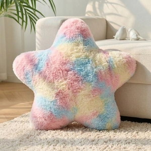 Soft Faux Rabbit Fur <strong>Star</strong> Shaped Throw Pillow Colorful Decorative Plush <strong>Star</strong> <strong>Cushion</strong> for Kids Room Sofa Bedroom Home Decor - Product Image 5
