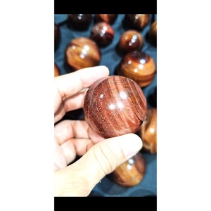 Vente en gros de sphères de pierres précieuses Œil de tigre rouge de haute qualité, figurines sculptées, artisanat en cristal, pierres décoratives Reiki, boules Feng Shui - Product Image 4