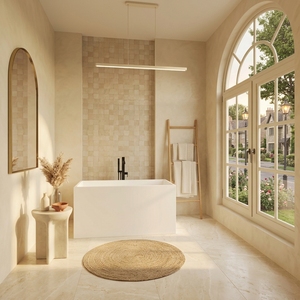 Baignoire autoportante FW-5525D-35 - Baignoire autoportante moderne en acrylique pour salle de bain - Product Image 3