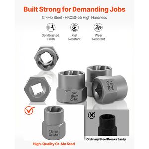 Kit di Rimozione Bulloni e Dadi a Impatto da 16 Pezzi con Adattatori e Estrattore a Perno, Valigetta Robusta in Acciaio Cr-Mo per la Rimozione di Bulloni e Viti - Product Image 3