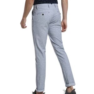 กางเกงชิโนสีเทาผู้ชายกางเกงผ้าฝ้ายลายไมโครผ้ามีพื้นผิวทรงสลิมฟิตกางเกงลำลองชายสวมใส่ได้หลากหลาย - Product Image 2