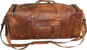 Weekender Genuine Leather Travel Duffle Bag 20-36L Waterproof Multi-Functional Unisex Luggage for Outdoor Activities - Product Image 2