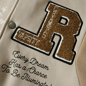 Heavyweight Winter Varsity Jacket Men's Quilted Lining Woolen Letterman Jacket Windproof Thermal Baseball Bomber Collage Jacket - Product Image 5