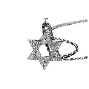 Colgante Estrella de David con Cristales de Imitación, Chapado en Oro, Aleación, Joyería Religiosa, Regalo Unisex - Product Image 2
