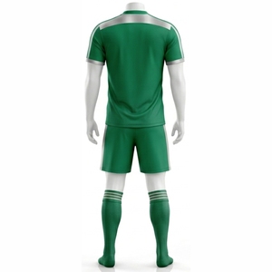 Ensemble d'uniformes de football unisexes de qualité supérieure, vert, manches courtes, sublimé, évacuation de l'humidité, taille élastique, coupe régulière, toutes saisons - Product Image 2