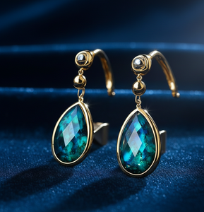 Custom 925 Sterling <b>Silver</b> Labradorite Earrings Pear Shape Gemstone Long Drop Earrings <b>Wedding</b> Party Wear At Wholesale Price - Product Image 3