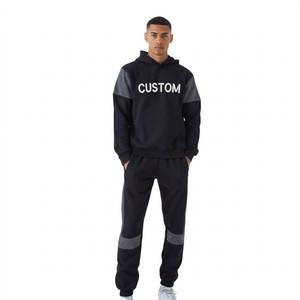 Survêtement à capuche contemporain avec panneaux contrastants élégants, conçu pour les collections de vêtements de sport personnalisés haut de gamme et les collections modernes en gros. - Product Image 5