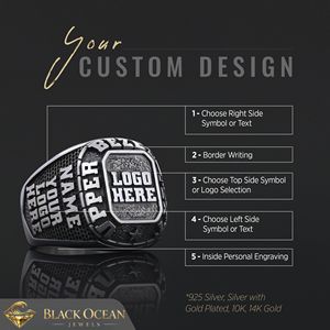 Bague d'université BOJ MCollege 016 personnalisée en argent avec diamant, bague de diplôme unisexe, certifiée GIA, micro-prix bas - Product Image 5