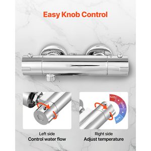 Robinet de Douche Thermostatique à Verrouillage Sécurisé, Mitigeur Eau Chaude et Froide 100°F pour Bain et Douche - Product Image 5