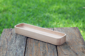 Modernas Bandejas Apilables Rectangulares de Madera Dura de Nogal Negro y Roble para Guardar Objetos - Product Image 2