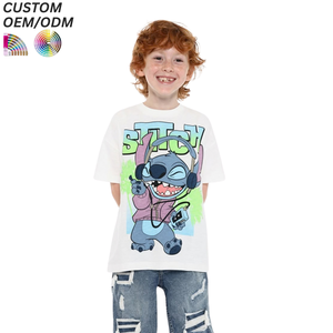 T-shirt d'été personnalisé à col rond pour garçons et filles, en coton tricoté 200g, manches courtes, coupe oversize, décontracté, grandes tailles, vêtements pour hommes ODM - Product Image 5