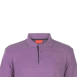 เสื้อโปโลผู้ชายสีม่วง แขนสั้น ผ้าปิเก้ สีพื้น ลำลอง ทรงปกติ ติดกระดุม - Product Image 5