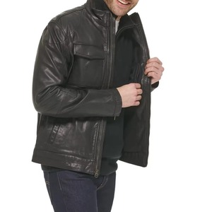 Chaqueta de Invierno Acolchada de Piel de Oveja Genuina Unisex Personalizable de Nuevo Estilo con Capucha y Logotipo Frontal Hecha a Mano en Pakistán - Product Image 3