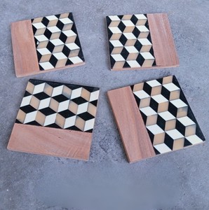 Custom Modern Geometric Felt Coasters Set Eco Friendly Heat Resistant Drink Cup <b>Mats</b> Non Slip Table Coaster for <b>Bar</b> Home Decor - Product Image 6
