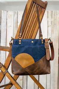 กระเป๋าถือผ้าแคนวาสแวกซ์สำหรับผู้หญิงกระเป๋าหนังสไตล์พระอาทิตย์ขึ้นพร้อมซิปสินค้า FBA สำหรับการออกแบบล่าสุด - Product Image 2