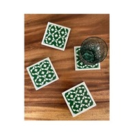 Ensemble de sous-verres carrés de 10 cm en os incrusté, faits à la main, écologiques, résistants à la chaleur, accessoires de décoration d'intérieur modernes et luxueux