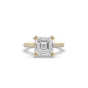 Bague en diamant de laboratoire taille Asscher brillant de 4,56 carats, or 14 carats, légère, unique, moderne, bijoux de mariage pour femme - Product Image 6