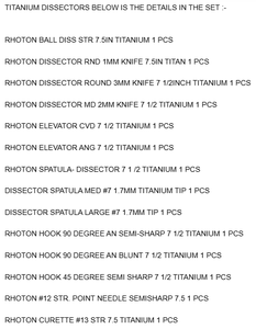 Rhoton Micro Dissector Set 19 PCS Titanium <b>Neurosurgery</b> Microsurgical <b>Instruments</b> Kit Neuro Micro Dissection Tools OEM CE - Product Image 5