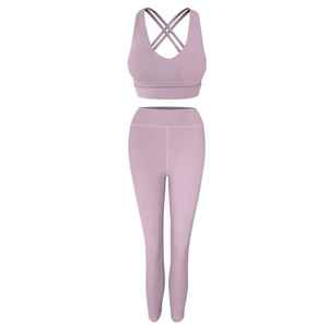 Ensemble de yoga sportif pour femmes avec logo sur la taille, tenue de sport pour l'entraînement et le yoga, vêtements de fitness féminins - Product Image 5