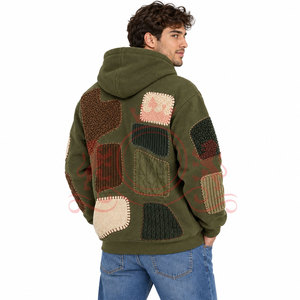 New Fashion Patchwork Hoodies <b>Warm</b> <b>Fleece</b> Patchwork Hoodies Casual Wear Patchwork Hoodies For Online Sale - Product Image 2